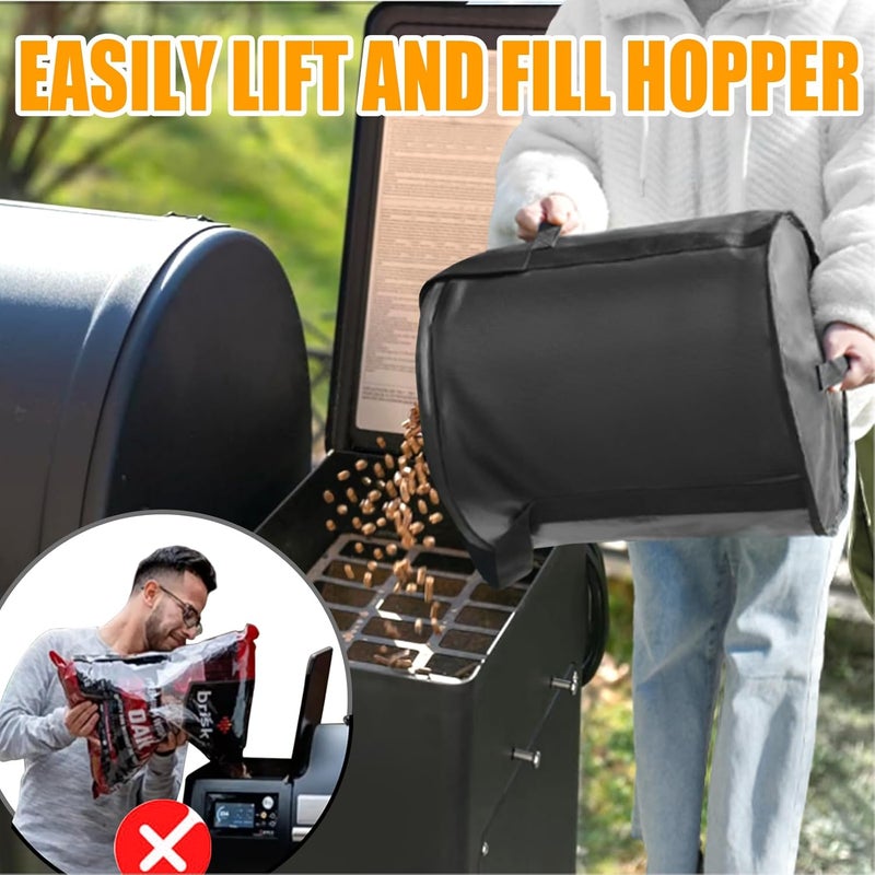 TOHONFOO Upgraded 2PCS 32LBS Pellet Grills Stay Dry Pellet Bin - Wood Pellet Storage Bag Container - Smoker Pellet Dispenser - Anti-Shock Foam Layer Reduces Wood Pellets/Charcoal Chipping - Image 4